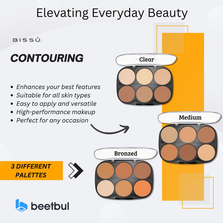 Kit de maquillaje Bissú Contour Palette + Velvet Puff + 2 dedos + e...