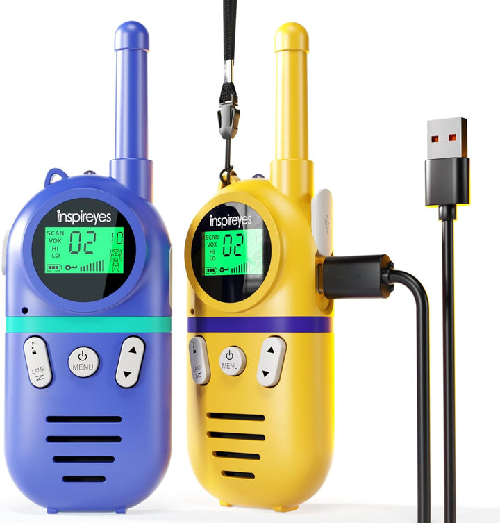 Inspireyes Walkie Talkies para niños recargables, juguetes para niñ...