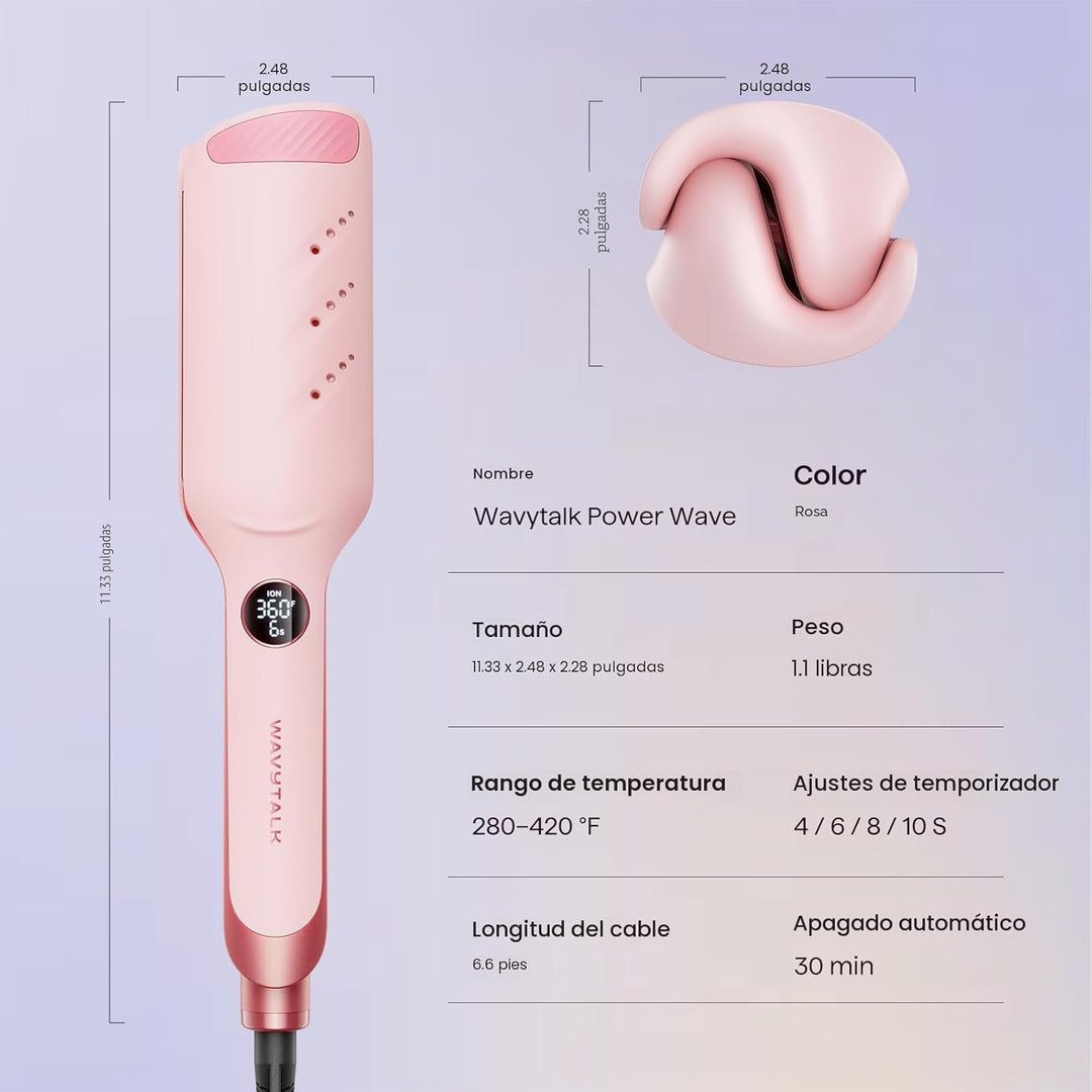Wavytalk Power Wave - Engarzador de pelo, rizador, diseño de ventil...