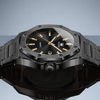 OLEVS Relojes para hombres de lujo octagonales en acero inoxidable de pulsera: reloj analógico de cuarzo de cara grande luminosa