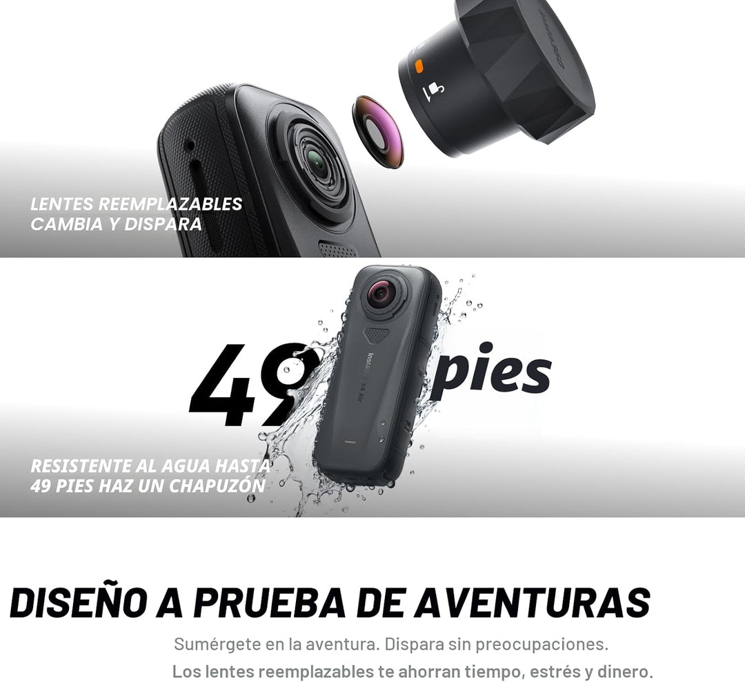 Insta360 X4 Air - Cámara 360 de 8K ligera de 165g, efecto de palo d...
