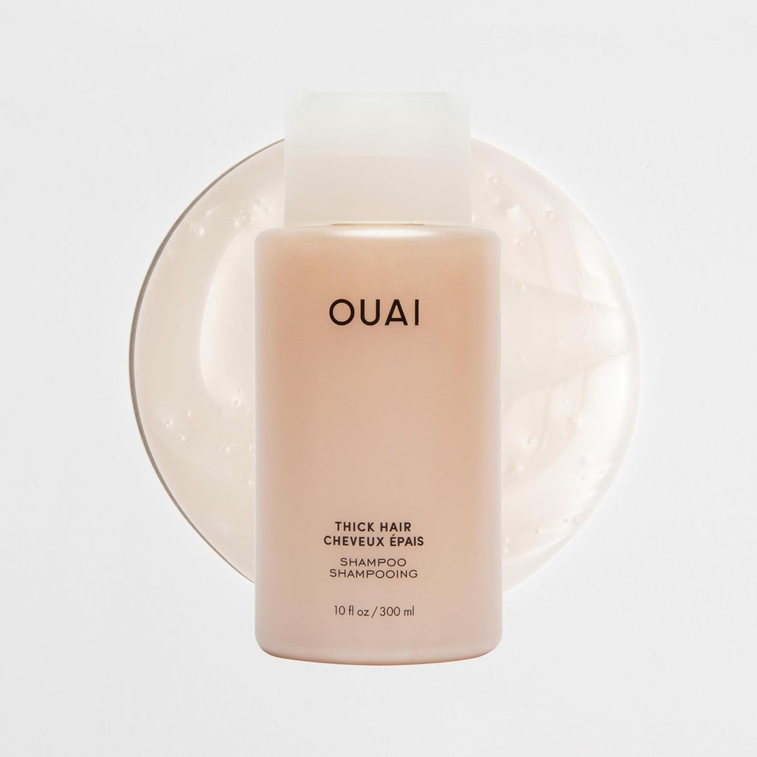 OUAI Champú para cabello grueso, champú hidratante de manteca de ka...
