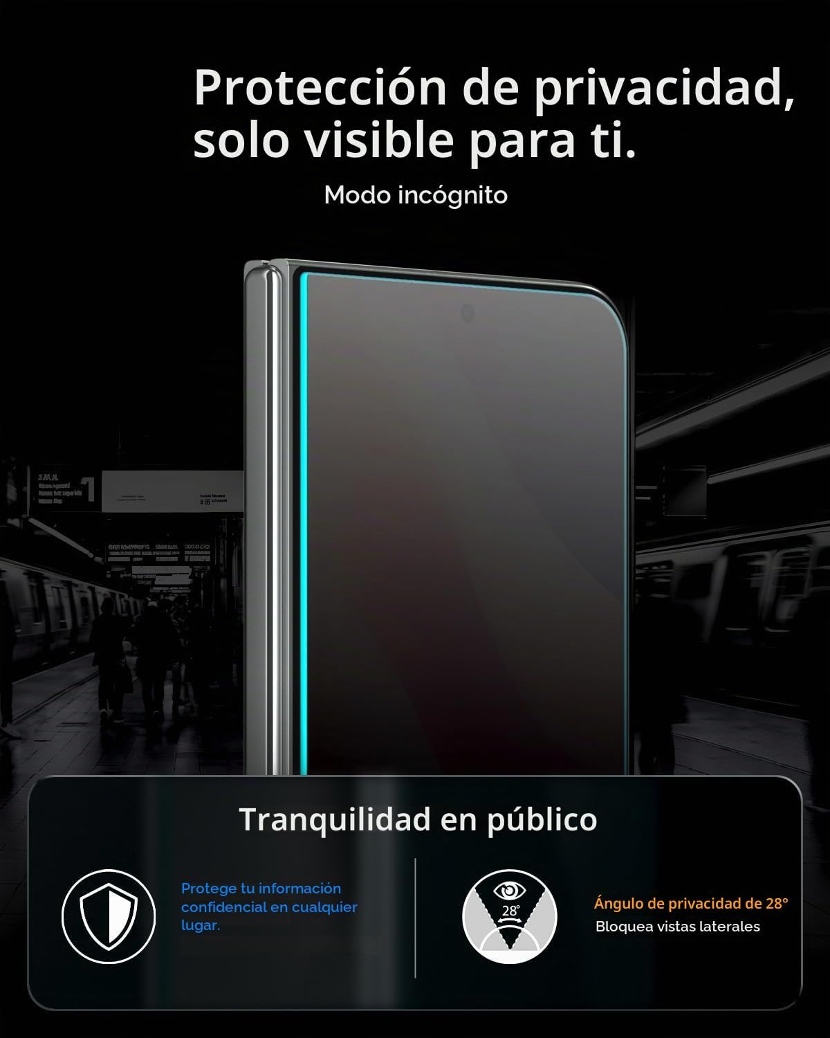 Spigen GlasTR EZ FIT Pro - Protector de pantalla de privacidad para iPhone