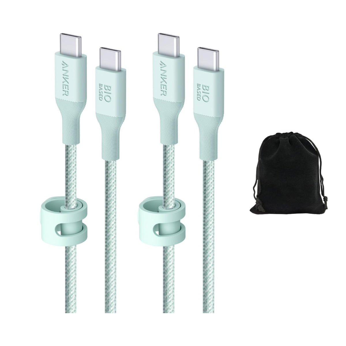 Anker Cable USB-C a USB-C 544 de nailon biológico de 10 pies, cable de carga rápida ecológico, soporta PD de 140 W para portátiles, tabletas y teléfonos inteligentes, resistente