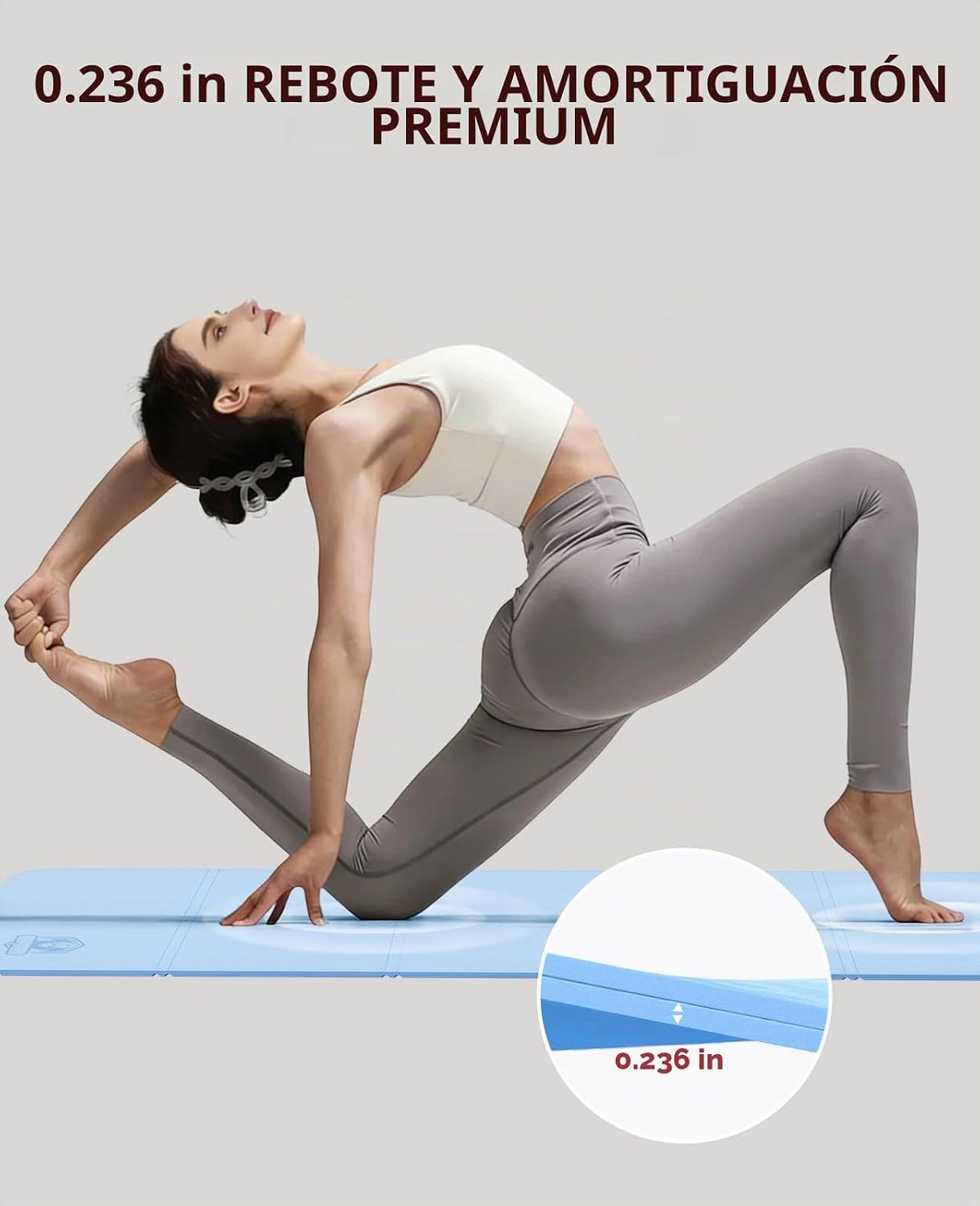 HAPBEAR Esterilla de yoga plegable de 72 x 24 x 0.24 pulgadas (0.236 in