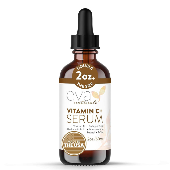 Eva Naturals Vitamin C Serum Plus - Suero facial con ácido hialurón...
