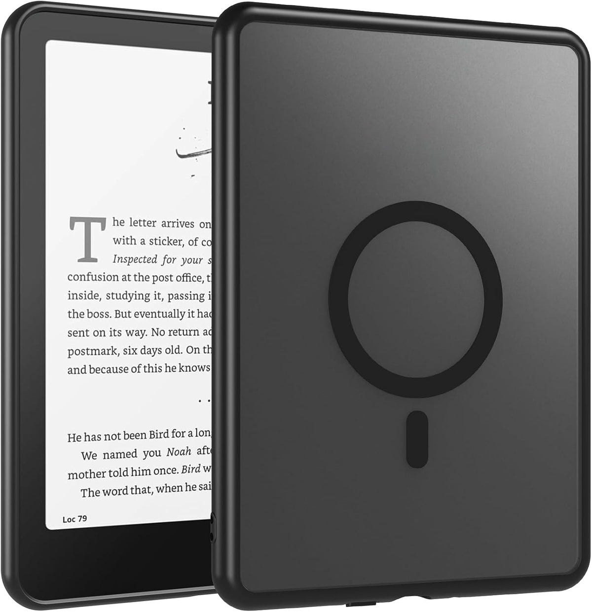 OWKEY Funda Magnética para Kindle Paperwhite de 7" 12ª Generación 2024 y Kindle Colorsoft - con AirBag Compatible con iPhone MagSafe, Negro