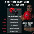 Bolas de masaje 4KOR para terapia de punto de activación - Bola de liberación miofascial - Alivio muscular para espalda, cuello, hombro, dolor de pies - Bolas de masaje fitness para movilidad - Bola