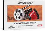 WONDERBOX – Paquete de entradas de cine AMC - 4 entradas negras - Idea de regalo original - Regalo experiencial - 550 ubicaciones en los EE. UU