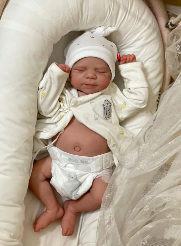 Zero Pam Muñecas Reborn de 45 cm de la vida real, bebé niño con ojo...