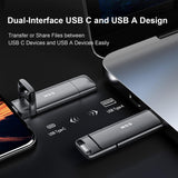 SSK Unidad USB de 1 TB, SSD externa rápida de 550 MB\/s 2 en 1 de d...