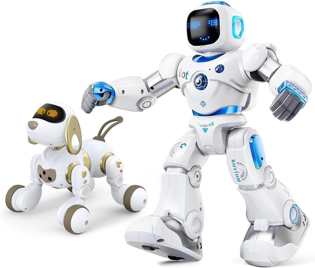 Ruko 18011 White Smart Robot Dog y 1088 Blue Smart Robot Juguetes para Niños