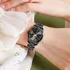 OLEVS Reloj Femenino Clásico de Mujer para Damas Análogo Acero Inoxidable Resistente al Agua Luminosa Día Fecha Dos Tonos de Fácil Lectura en la Muñeca