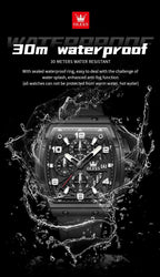 OLEVS Reloj Cuadrado para Hombres Grande Resistente al Agua Multifuncional Reloj Casual para Hombres de Negocios