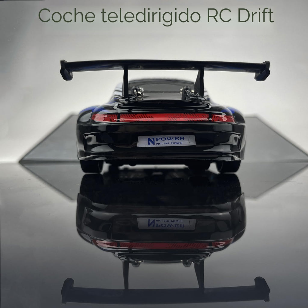 Auto RC Drift de 2.4 GHz, escala 1:24, 4WD, de alta velocidad, coches de control remoto vehículo con luces LED, dos baterías y neumáticos de drift, autos de juguete deportivos de carreras