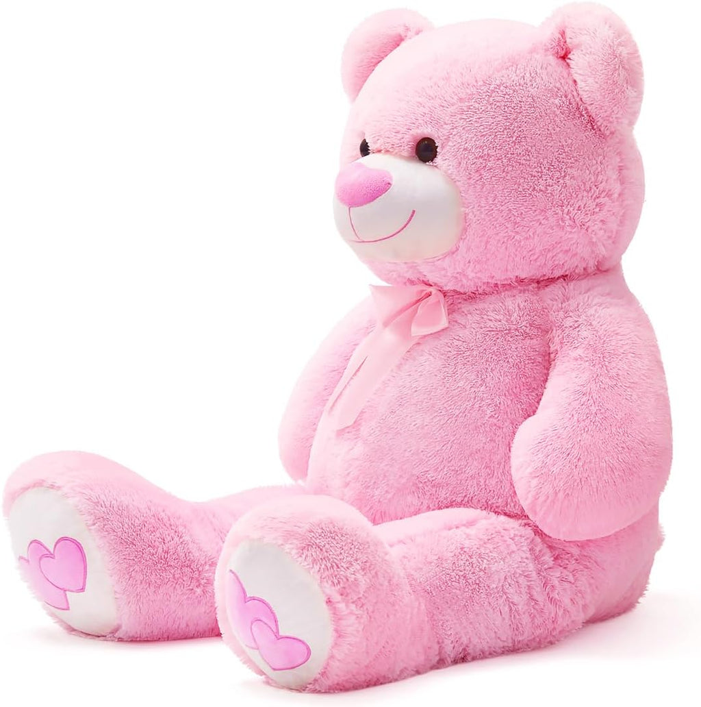 Oso de peluche grande de 43 pulgadas con corazón de amor, rosa