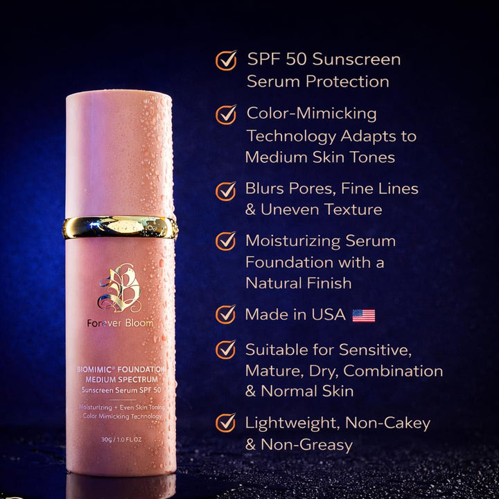 Base con Espectro Medio Bio Mimic de Forever Bloom; Protección sola...