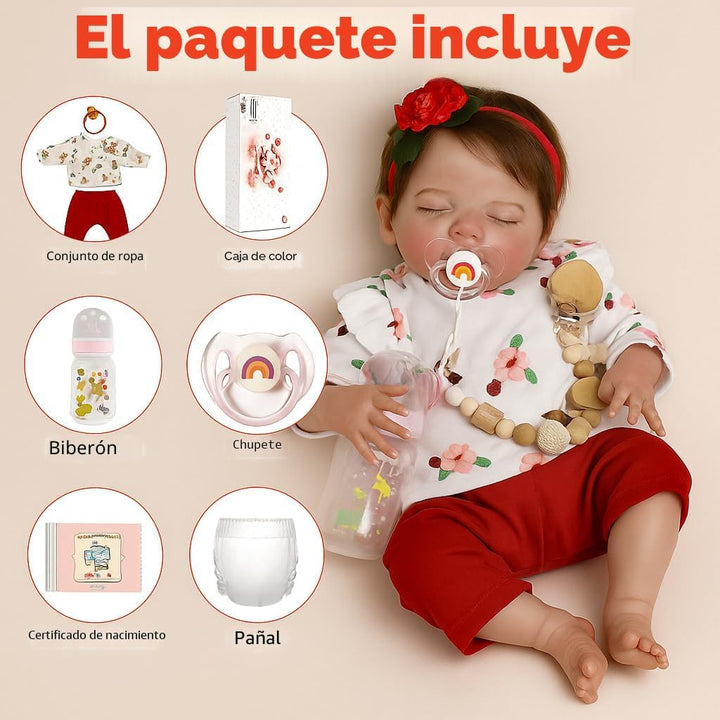 SCOM Muñeca realista de bebé Reborn de 20 pulgadas, niña dormida re...
