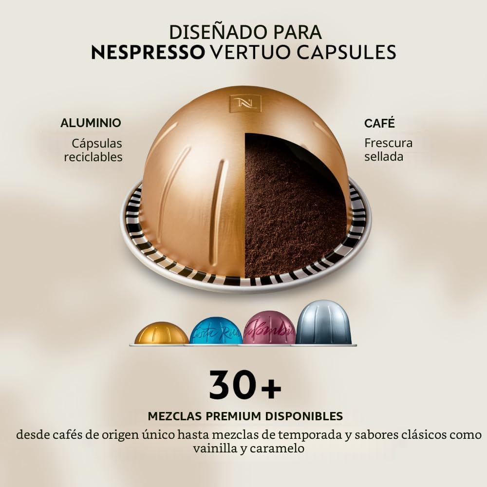 Cafetera Nespresso Vertuo Pop+ para café y espresso por De'Longhi, Rosa