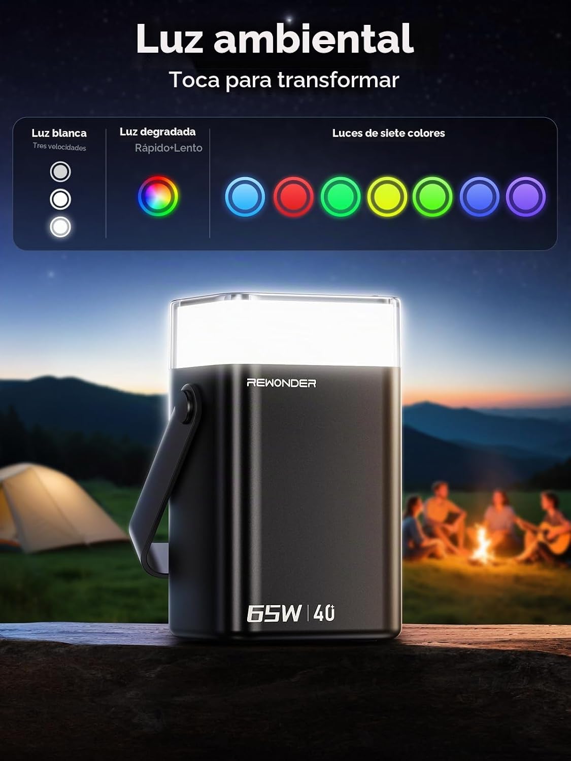 65W Banco de energía 40000mAh portátil cargador portátil batería -...