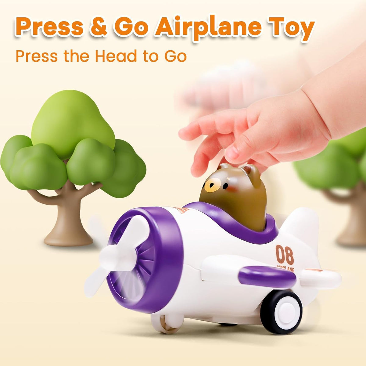 Juguetes de avión Press and Go para niños pequeños de 1 a