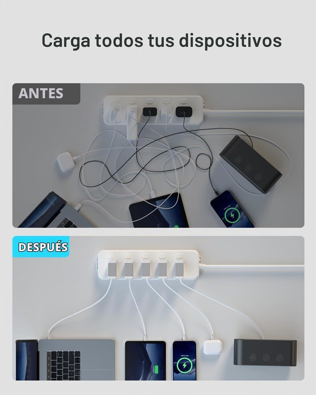 Cargador de pared USB retráctil 40W PD, cable Lightning de 33.5 in, 1 USB-A