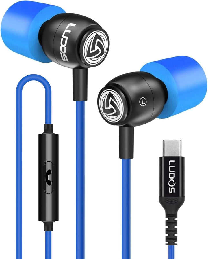 LUDOS Clamor Auriculares USB C para iPhone 16 15 Pro Max Plus iPad...