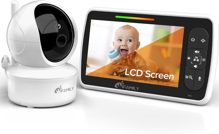 iFamily Monitor de bebé \u2013 Pantalla grande de 5 pulgadas con ba...