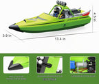 Barco RC para niños y adultos, barcos de control remoto de 2.4 GHz con luz LED para piscina, lagos, agua, 20 MPH de carreras de velocidad rápida, barco de juguete para niños y niñas, 2 baterías