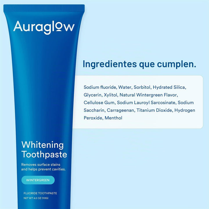Auraglow Pasta de dientes blanqueadora, pasta de dientes de peróxid...