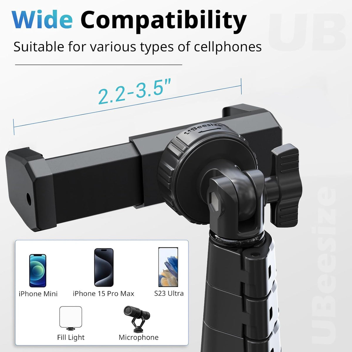 UBeesize - Trípode de teléfono de 67" y bastón para selfies, soporte de trípode de cámara con control remoto inalámbrico y soporte para teléfono, compatible con iPhone y teléfono Android, perfecto