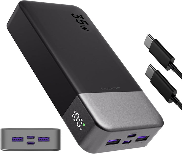 JUOVI Batería externa portátil de 20000mAh, cargador portátil de 35...