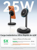Soporte de cargador inalámbrico certificado Qi2.2 25W con