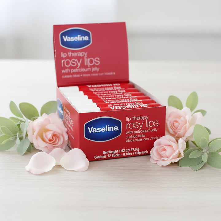 Vaseline Lip Rosy, nutrición de acción rápida, ideal para labios ag...