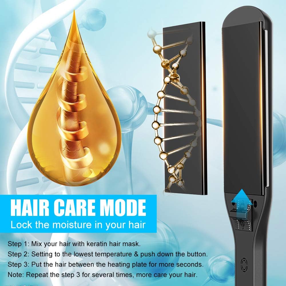 Bcway Plancha de pelo profesional, plancha plana de titanio flotant...