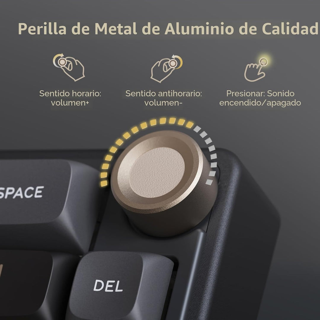 Teclado para juegos RK ROYAL KLUDGE R65 con perilla de volumen, tec...