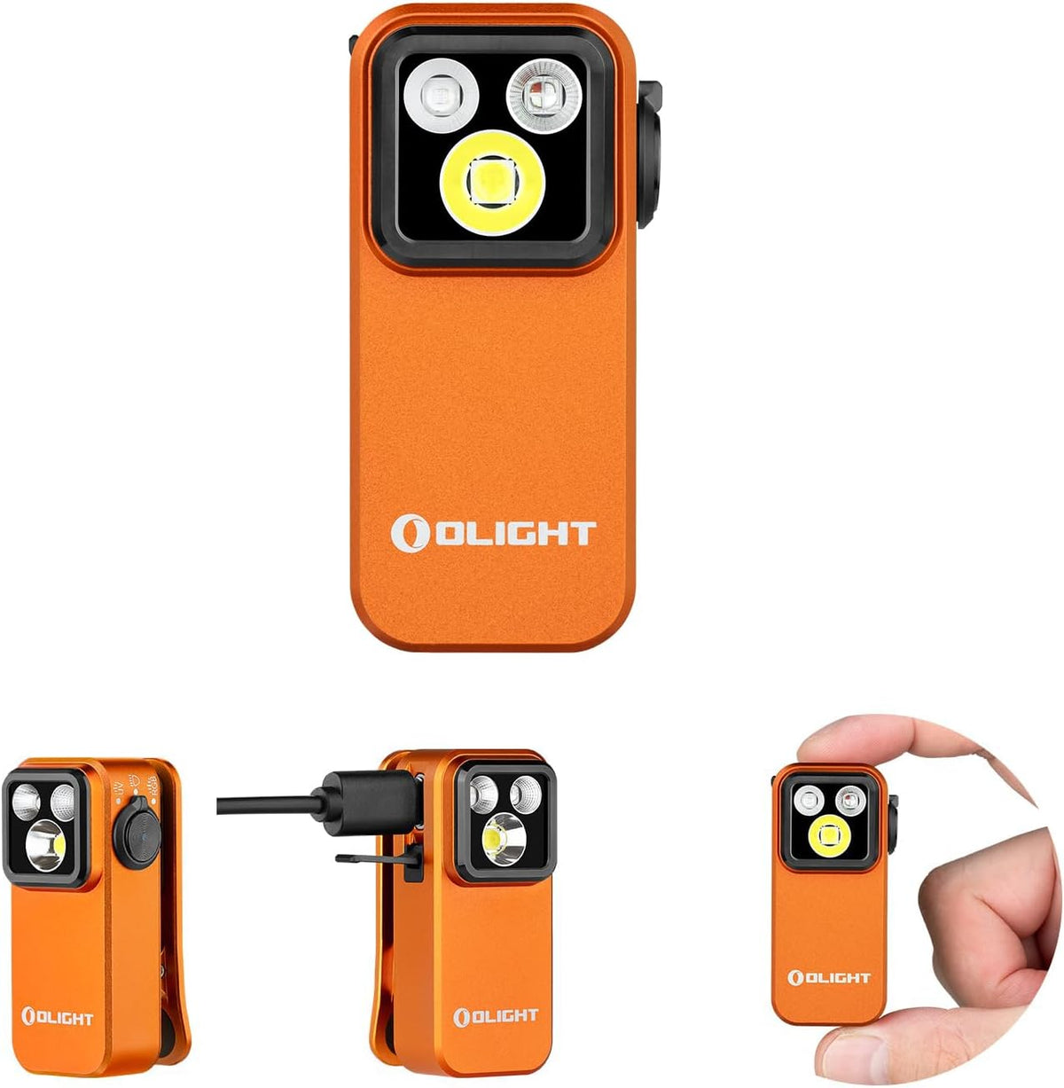 OLIGHT Oclip Pro S - Linterna recargable EDC con clip, color naranja