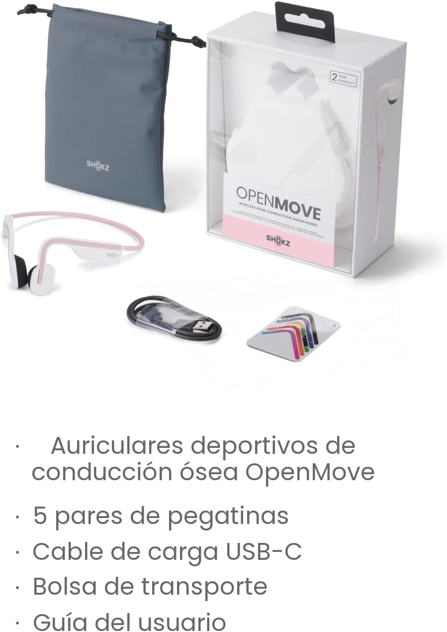 SHOKZ OpenMove - Auriculares deportivos Bluetooth de oreja abierta,...