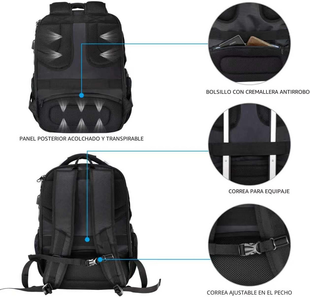 KROSER Mochila para laptop compatible con TSA de 17.3 pulgadas XL,...