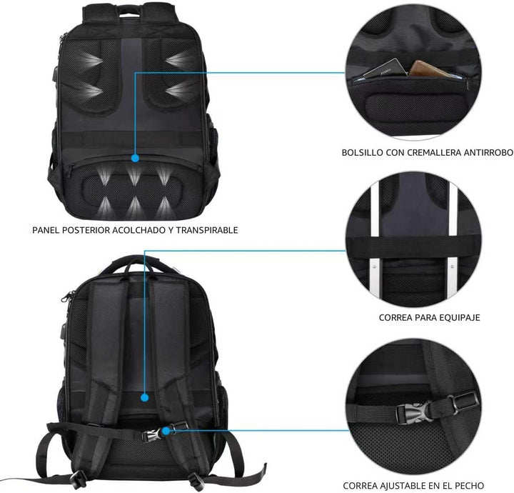 KROSER Mochila para laptop compatible con TSA de 17.3 pulgadas XL,...