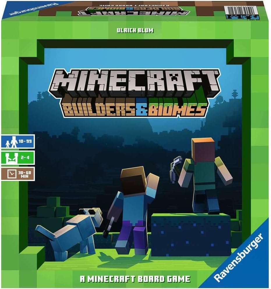 Ravensburger Minecraft: Builders & Biomes - Juego de mesa de estrategia atractivo | Ideal para 2 a 4 jugadores | Perfecto para edades de 10 años en adelante | Auténtica experiencia de Minecraft | Gran
