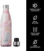 S’well Botella de agua de acero inoxidable de 17 onzas, color Geode Rose, aislamiento al vacío de triple capa para mantener las bebidas frías durante 36 horas y calientes durante 18 horas, sin BPA