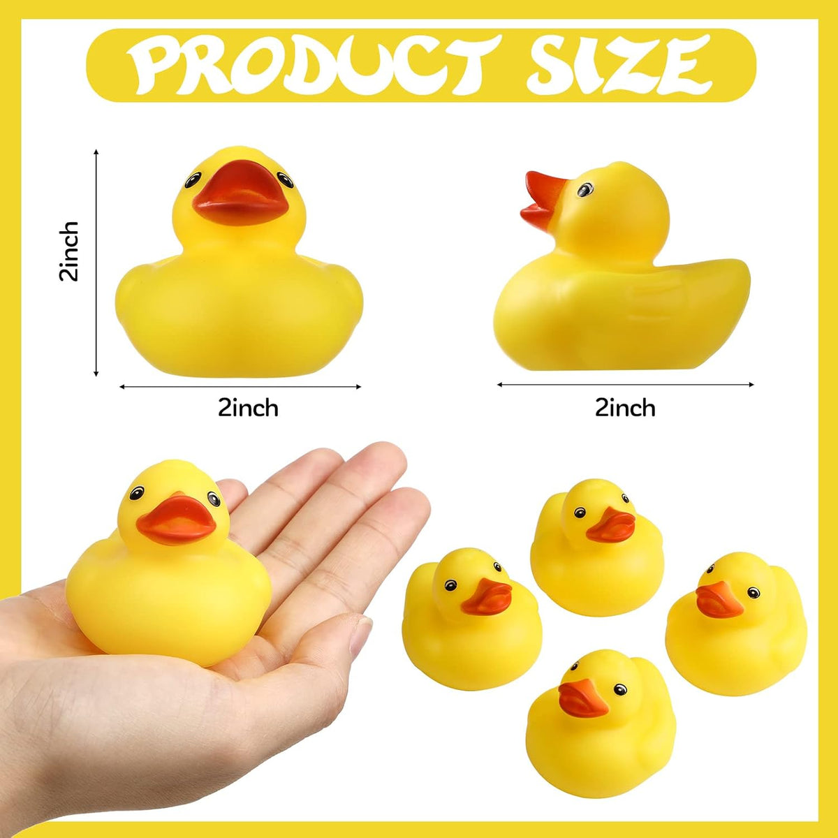 Vinsot - Mini patos de goma a granel, juguetes de baño chirriantes