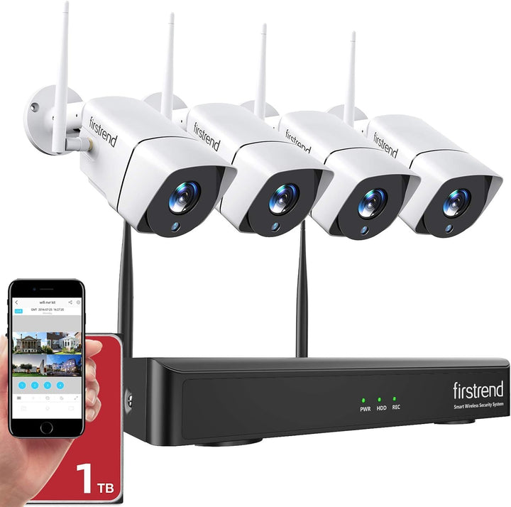 Sistema de cámara de seguridad inalámbrica firstrend WiFi 1080P, NV...