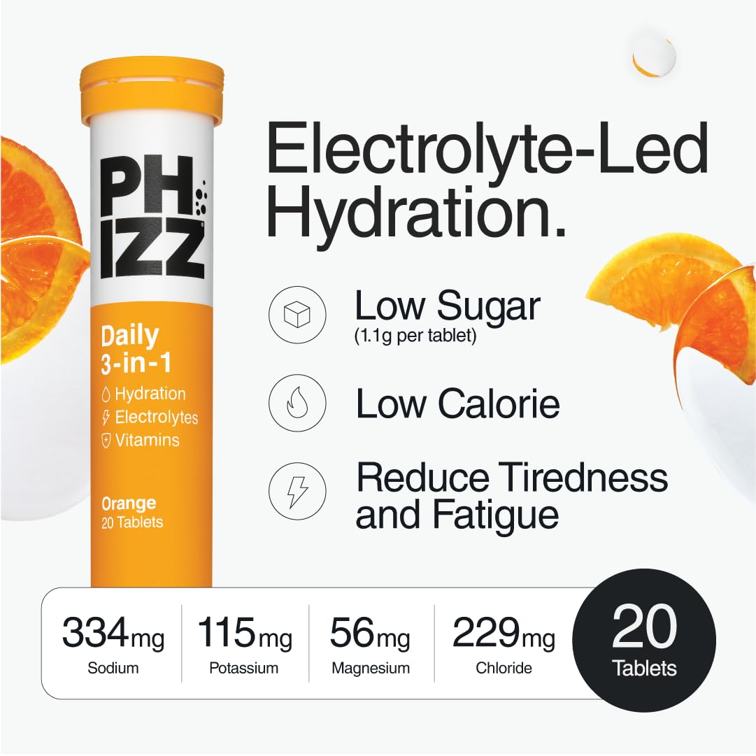 Phizz Tabletas multivitamínicas de rehidratación con electrolitos -...