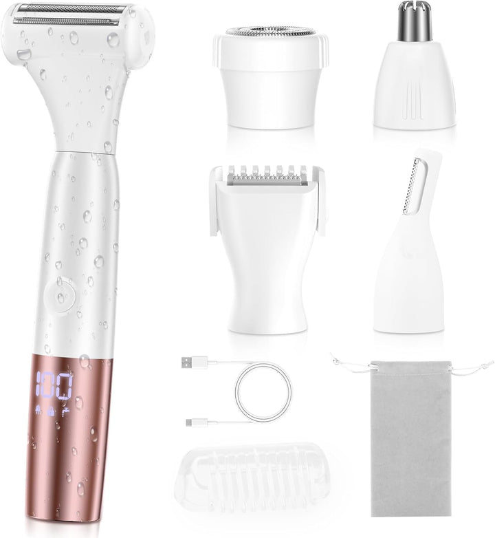 Maquinilla de afeitar eléctrica 5 en 1 para mujer, afeitadora eléct...