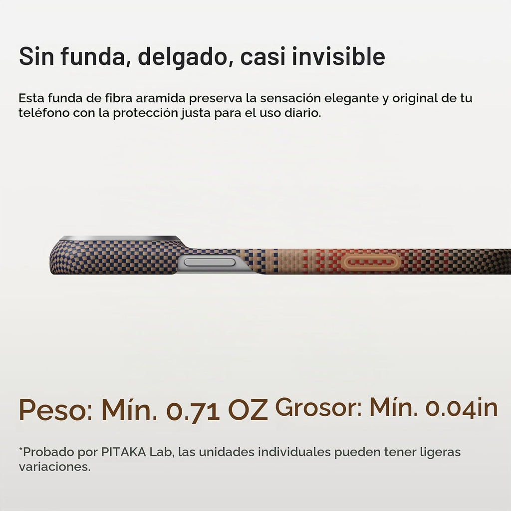 pitaka Funda para iPhone 18 Pro de 6.3" con sensación sin funda, puesta de