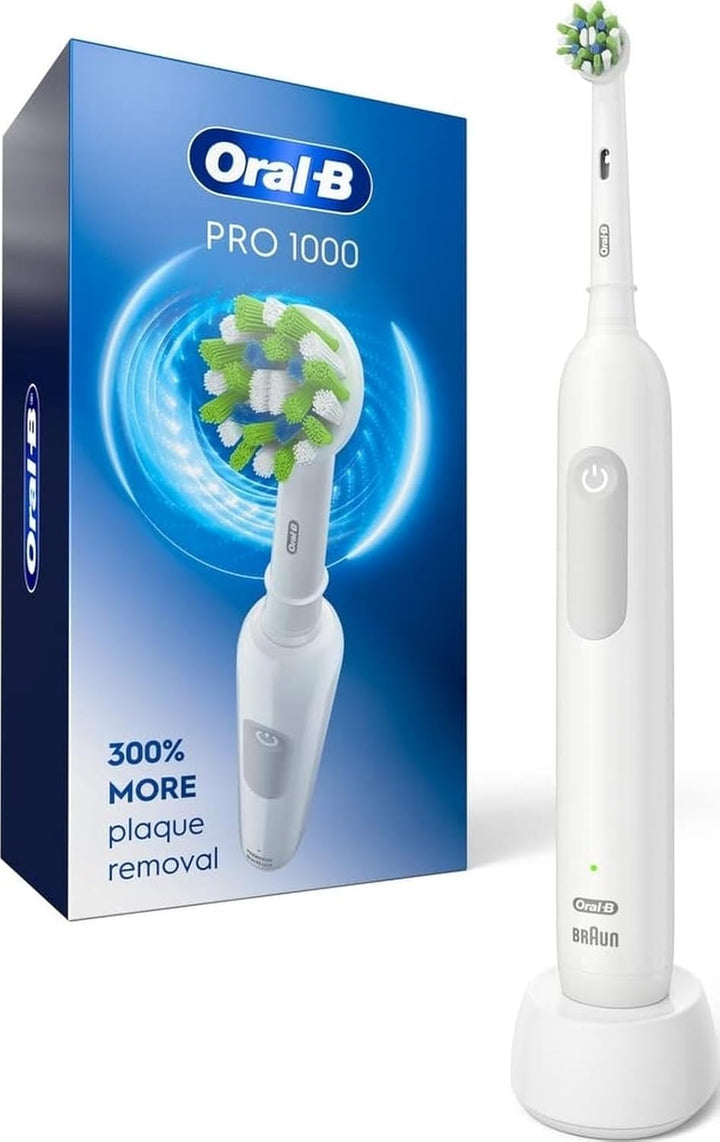 Oral-B Cepillo de dientes eléctrico recargable Pro 1000, color blanco