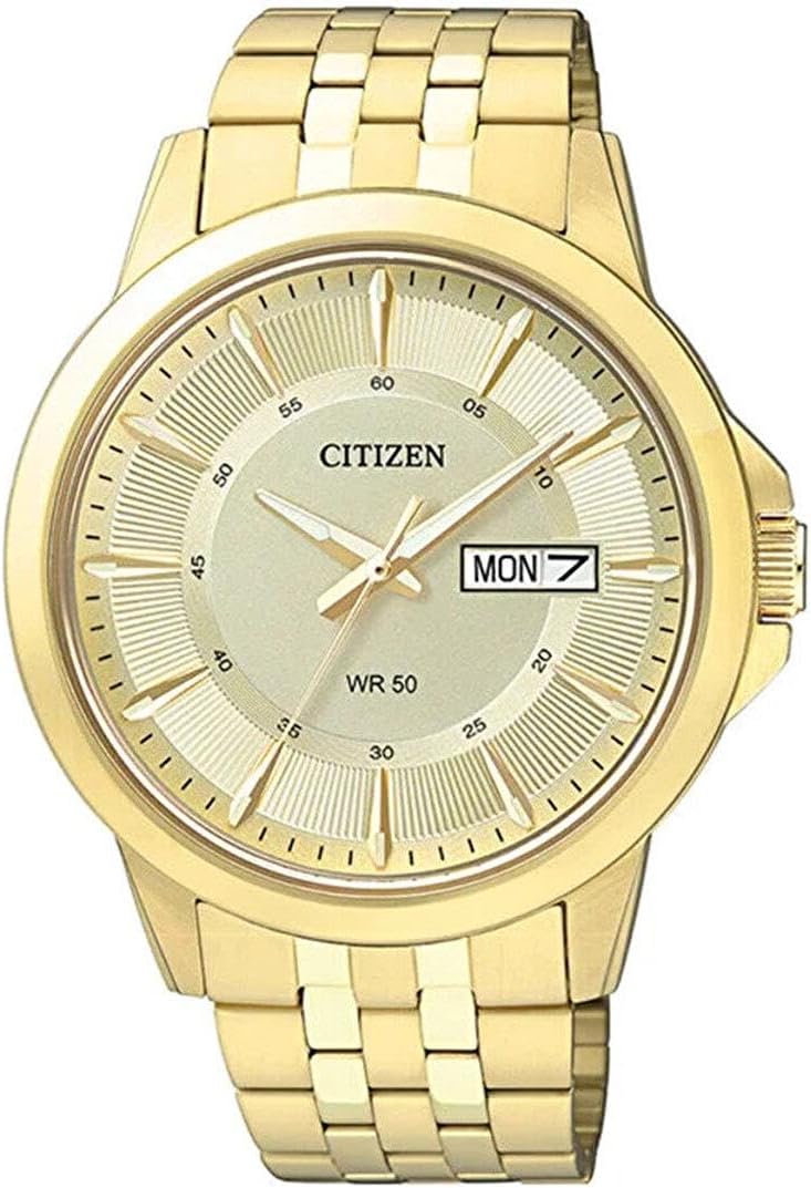 Reloj Citizen Quartz para hombre, Acero inoxidable, Clásico, Tono dorado