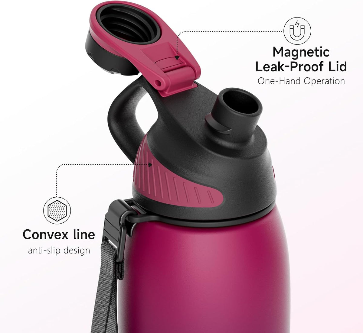 FJbottle Botella de agua aislada de acero inoxidable de 20 onzas sin tapa